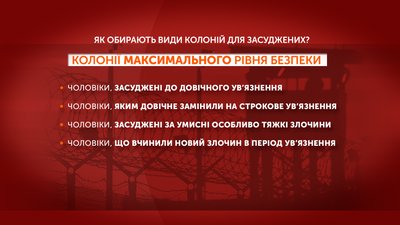 Графіка: як обирають види колоній для засуджених Графіка: як обирають види колоній для засуджених