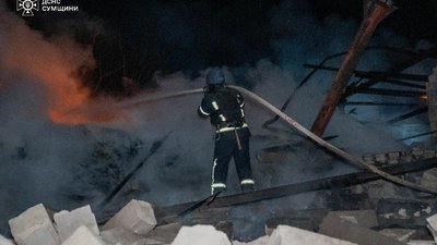 Пожежа через атаку РФ, Суми, 14 жовтня, 2025 рік