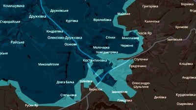 Орієнтовна лінія фронту поблизу Костянтинівки, Донецька обл