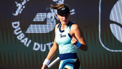 Українська тенісистка Даяна Ястремська на турнірі WTA 1000 в Дубаї.