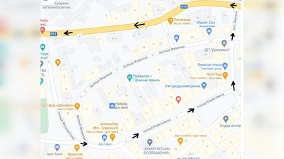 В Ужгороді 31 липня перекриють рух на площі Жупанатській: схема об'їзду В Ужгороді 31 липня перекриють рух на площі Жупанатській: схема об'їзду