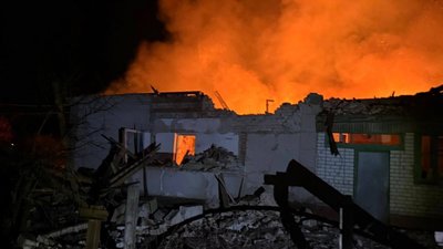 Пожежа у Підсередньому після удару, Харківська область, 26 лютого 2026 року