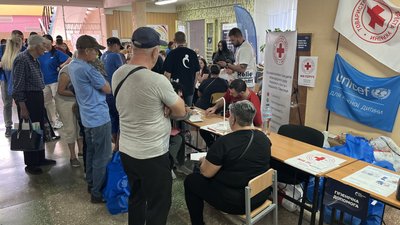 Транзитний пункт для евакуйованих з Донеччини в Лозовій, 10 вересня 2025 року