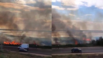 Біля санаторію в Одесі зайнялося 3 гектари сухої трави Біля санаторію в Одесі зайнялося 3 гектари сухої трави