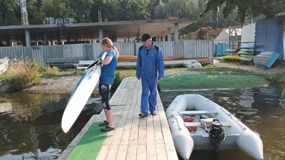 Веслувальниця Дарія Довбня з тренером Володимиром Гикавим Веслувальниця Дарія Довбня з тренером Володимиром Гикавим