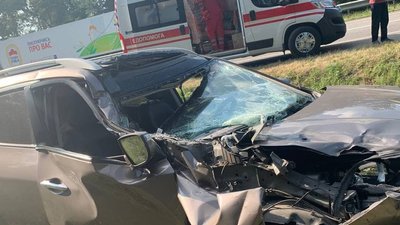 Дві ДТП на трасах Житомирщини: Hyundai зіткнувся з MAN, DAF з'їхав на узбіччя та перекинувся