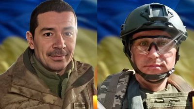 Військові з якими прощаються у Чернівцях Сергій Гостюк та Ярослав Маніліч