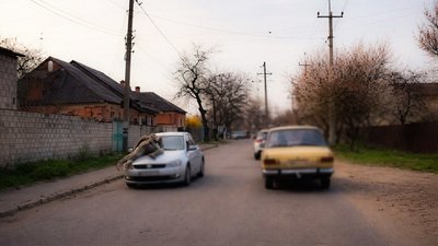 Військовий ТЦК на капоті машини