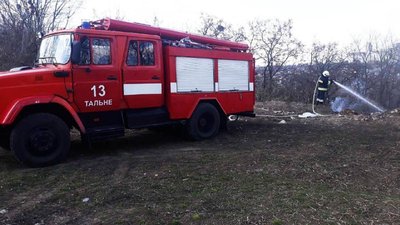 За добу на Черкащині згасили дев'ять пожеж сухої трави За добу на Черкащині згасили дев'ять пожеж сухої трави