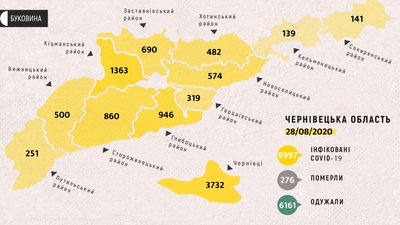 На Буковині COVID-19 підтвердили у ще 142 людей: де виявили нові випадки На Буковині COVID-19 підтвердили у ще 142 людей: де виявили нові випадки