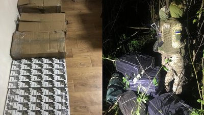 П'ять тисяч цигарок і човен: на Волині прикордонники знайшли покинуті контрабандні пакунки
