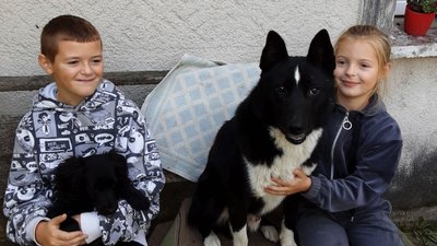 Діти Андрія Паряка з домашнім улюбленцем Діти Андрія Паряка з домашнім улюбленцем