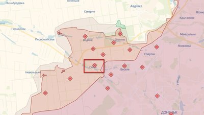 Селище Піски Донецької області на мапі Селище Піски Донецької області на мапі