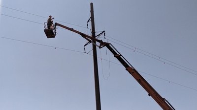 На Дніпропетровщині на лініях електропередач встановлюють світловідбиваючі маркери для птахів