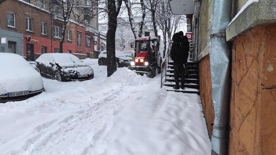 вулиця, сніг, тротуар