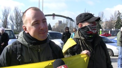 представник обласного осередку ГО «Демократична сокира», учасник мітингу Сергій Концеус представник обласного осередку ГО «Демократична сокира», учасник мітингу Сергій Концеус