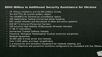 Радари, дрони-камікадзе, ракети Javelin — у Пентагоні розповіли про новий пакет допомоги Україні Радари, дрони-камікадзе, ракети Javelin — у Пентагоні розповіли про новий пакет допомоги Україні
