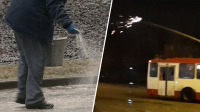 У Харкові через обледеніння дротів частково зупинили рух тролейбусів