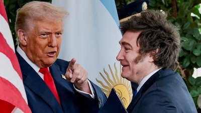 Президент США Дональд Трамп із президентом Аргентини Хав'єром Мілеєм