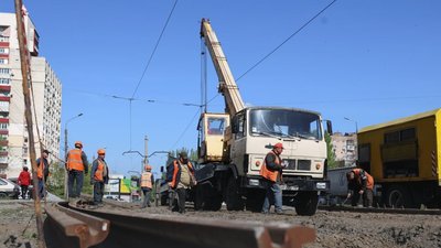 Капітальний ремонт трамвайного переїзду в Запоріжжі