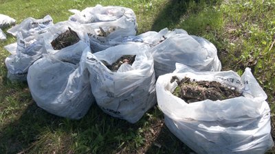 В річці Уди на Харківщині утворився острів зі сміття