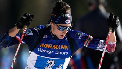 Ерік Перро в гонці Кубка світу з біатлону