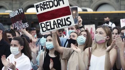 Акція у Польщі на підтримку громадян Білорусі Акція у Польщі на підтримку громадян Білорусі