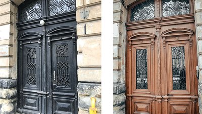 Брама до та після реставрації Брама до та після реставрації