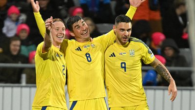 Гравці збірної України з футболу у матчі проти Ісландії у відборі на ЧС-2026