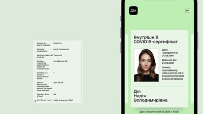 У додатку "Дія" з'явилися перші COVID-сертифікати