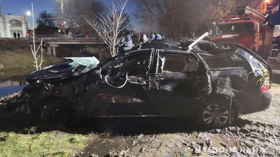 У Ніжині загинув водій автівки, яка впала з мосту в річку Остер У Ніжині загинув водій автівки, яка впала з мосту в річку Остер