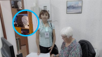 Погруддя Леніна на світлині з сайту пенсійного фонду Кіровоградщини