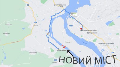 Новозбудованої частини балкового мосту в Запоріжжі немає на картах навігаторів та служб таксі Новозбудованої частини балкового мосту в Запоріжжі немає на картах навігаторів та служб таксі