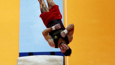Назар Чепурний у фіналі опорного стрибка на ЧС-2025