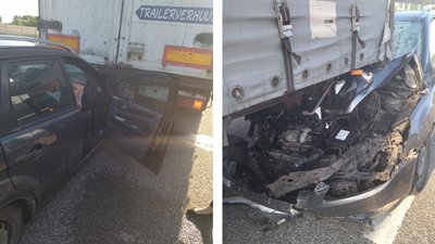 На Житомирщині легковик в'їхав у вантажівку – водій отримав травми