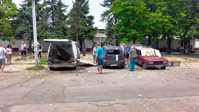 Удар по машинах у Краматорську 9 липня
