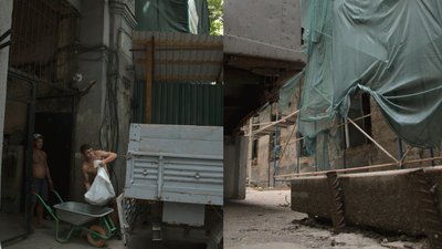 В Одесі почали зносити друкарню Фесенка: містяни намагаються завадити забудовнику