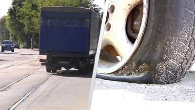 У Житомирі водії масово ріжуть шини автомобілів об трамвайну колію