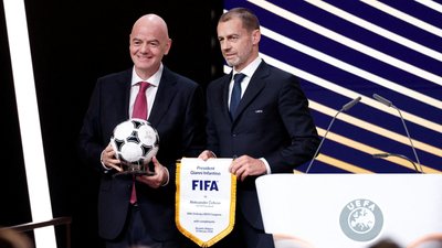 Президент УЄФА Александер Чеферін та президент ФІФА Джанні Інфантіно