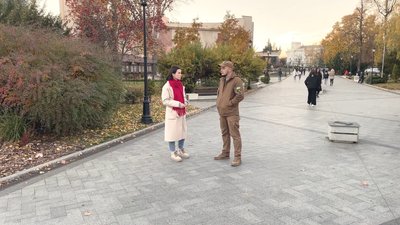 «Ветеранська справа»: авторка Марія Кравчук з героєм проєкту Валентином Кузьмінчуком «Ветеранська справа»: авторка Марія Кравчук з героєм проєкту Валентином Кузьмінчуком