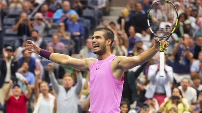 Карлос Алькарас після здобуття титулу на US Open