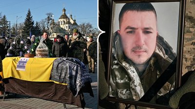 Прощання з військовим Тарасом Осмоловим у Рівному, 3 лютого 2026 року