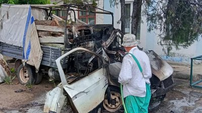 Нікопольщина, обстріли, згоріло авто, атака FPV-дроном