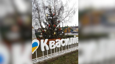 У селищі біля Рівного впала новорічна ялинка. Припускають, що через вітер У селищі біля Рівного впала новорічна ялинка. Припускають, що через вітер