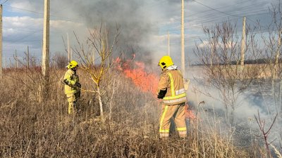 Дві пожежі через падіння уламків БпЛА ліквідували 24 березня на Рівненщині