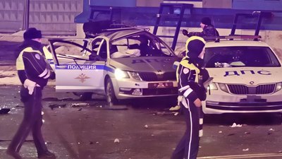Підірваний 24 лютого 2026 року автомобіль поліції РФ