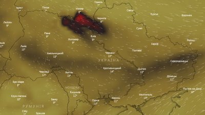 Концентрація оксиду вуглецю в атмосферному повітрі. windy.com Концентрація оксиду вуглецю в атмосферному повітрі. windy.com