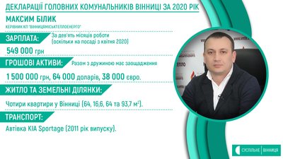 Які доходи та майно задекларували директори КП Вінниці Які доходи та майно задекларували директори КП Вінниці