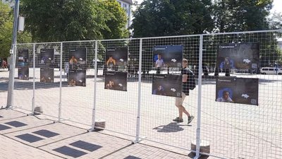 На виставці представлені плакати з фотографіями дітей та їхньою історією. На виставці представлені плакати з фотографіями дітей та їхньою історією.
