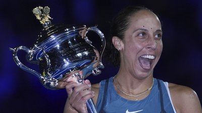 Медісон Кіз після перемоги над Аріною Сабалєнкою у фіналі Australian Open-2025